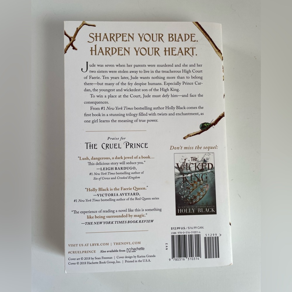 ❤️ SOLD ❤️ The Cruel Prince by Holly Black Paperback Edition - Picture 2 of 4